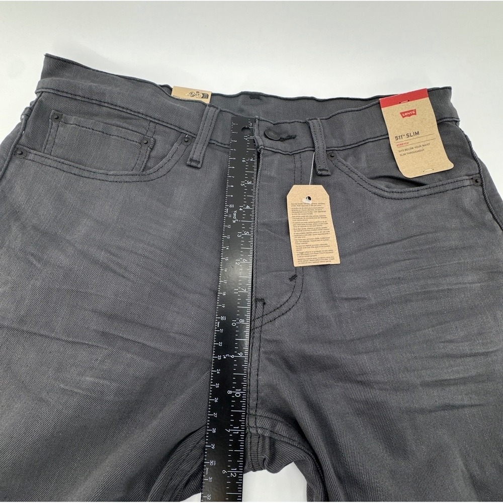 Levi's 511 Slim Fit Jeans Men 34x30 Charcoal Gray Denim Stretch Comfort Mid Rise - Picture 8 of 16